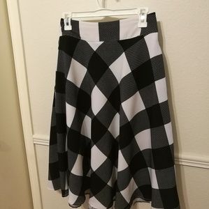 Black and White boutique circle skirt